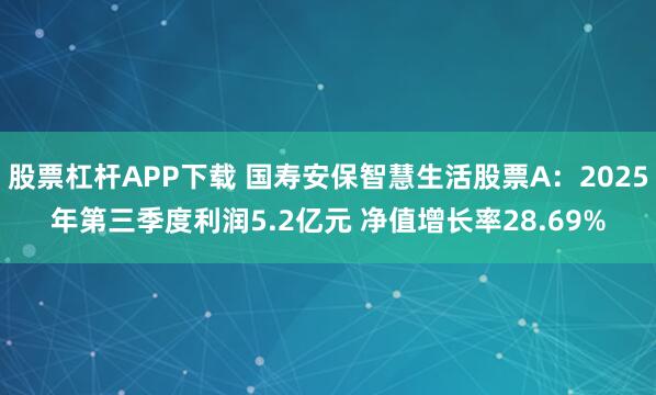 股票杠杆APP下载 国寿安保智慧生活股票A：2025年第三季度利润5.2亿元 净值增长率28.69%