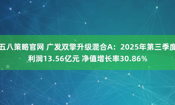 五八策略官网 广发双擎升级混合A：2025年第三季度利润13.56亿元 净值增长率30.86%